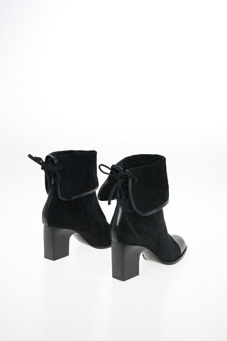 GIORGIO ARMANI 8cm Suede Leather Almond Toe High Heel Ankle Boots