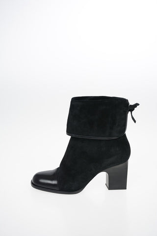 GIORGIO ARMANI 8cm Suede Leather Almond Toe High Heel Ankle Boots