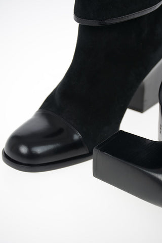 GIORGIO ARMANI 8cm Suede Leather Almond Toe High Heel Ankle Boots