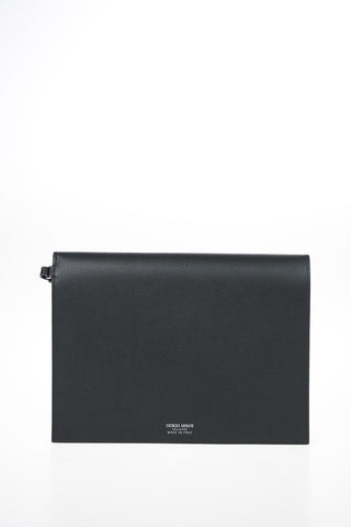 GIORGIO ARMANI Embossed Leather Wristlet