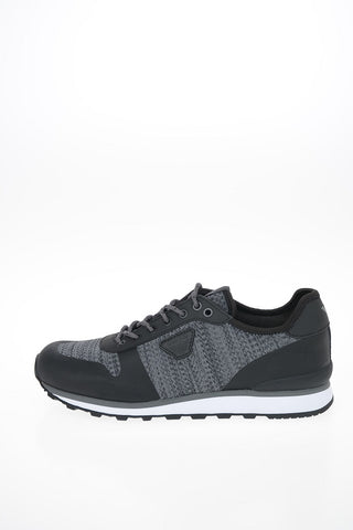 ARMANI JEANS Fabric and Leather Sneakers