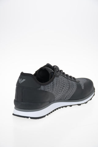 ARMANI JEANS Fabric and Leather Sneakers