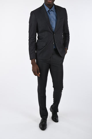 CC COLLECTION side vents pinstriped drop 7 r 2-button suit