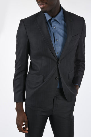 CC COLLECTION side vents pinstriped drop 7 r 2-button suit
