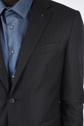 CC COLLECTION side vents pinstriped drop 7 r 2-button suit