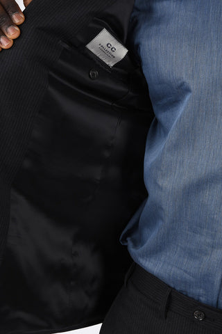 CC COLLECTION side vents pinstriped drop 7 r 2-button suit