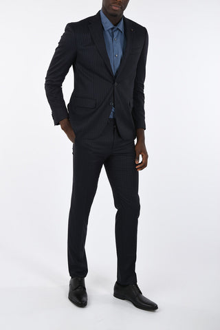 CC COLLECTION side vents pinstriped drop 7 r 2-button suit