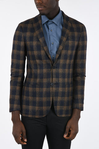 CC COLLECTION Side Vent Checked 2 Button Blazer