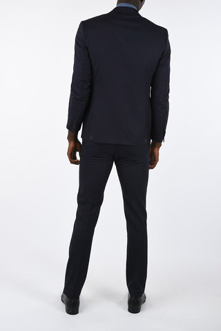 CC COLLECTION pinstriped drop 7 r 2-button suit