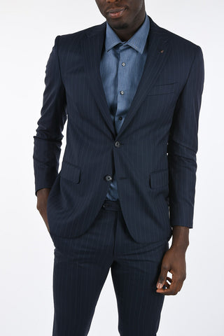 CC COLLECTION side vents pinstriped drop 7 r 2-button suit