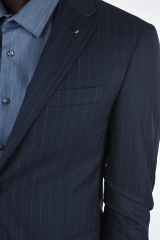 CC COLLECTION side vents pinstriped drop 7 r 2-button suit