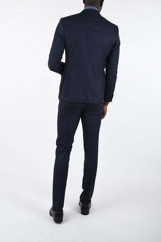 CC COLLECTION side vents pinstriped drop 7 r 2-button suit