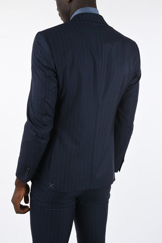 CC COLLECTION side vents pinstriped drop 7 r 2-button suit