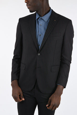 CC COLLECTION side vents pinstriped drop 7 r 2-button suit