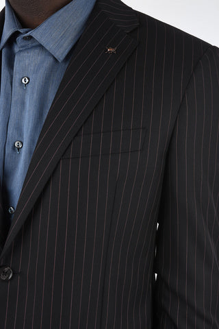 CC COLLECTION side vents pinstriped drop 7 r 2-button suit