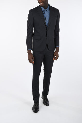 CC COLLECTION side vents pinstriped drop 7 r 2-button suit