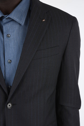 CC COLLECTION side vents pinstriped drop 7 r 2-button suit