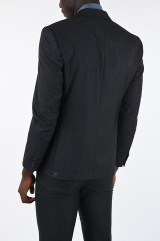 CC COLLECTION side vents pinstriped drop 7 r 2-button suit