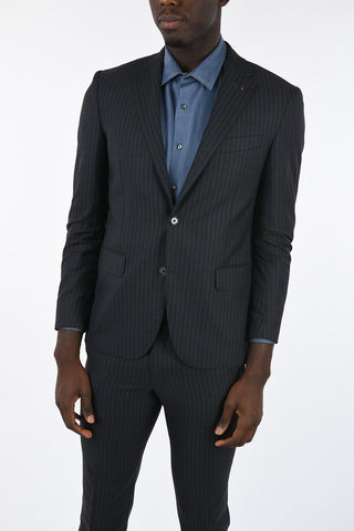 CC COLLECTION side vents pinstriped drop 7 r 2-button suit