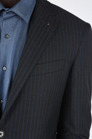 CC COLLECTION side vents pinstriped drop 7 r 2-button suit