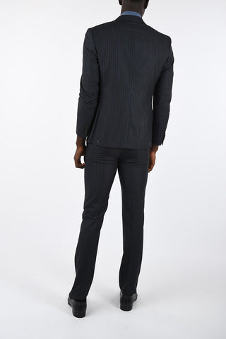 CC COLLECTION side vents pinstriped drop 7 r 2-button suit