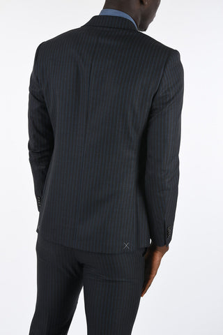 CC COLLECTION side vents pinstriped drop 7 r 2-button suit