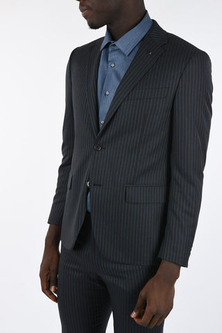 CC COLLECTION side vents pinstriped drop 7 r 2-button suit