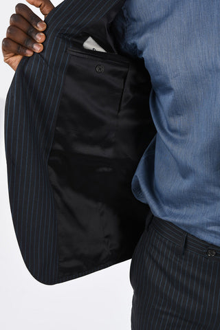 CC COLLECTION side vents pinstriped drop 7 r 2-button suit