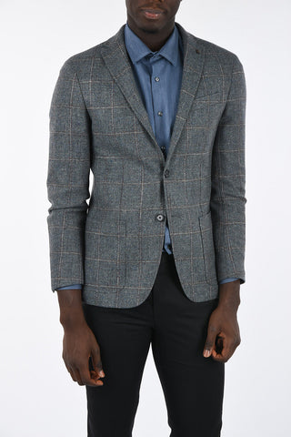 CC COLLECTION Windowpane Check 2 Button Blazer