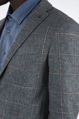 CC COLLECTION Windowpane Check 2 Button Blazer
