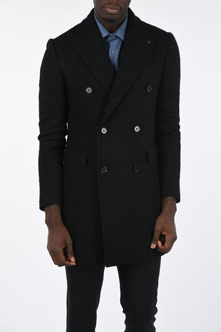 CC COLLECTION bouclé and alpaca double breasted coat