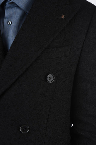 CC COLLECTION bouclé and alpaca double breasted coat