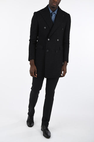 CC COLLECTION bouclé and alpaca double breasted coat