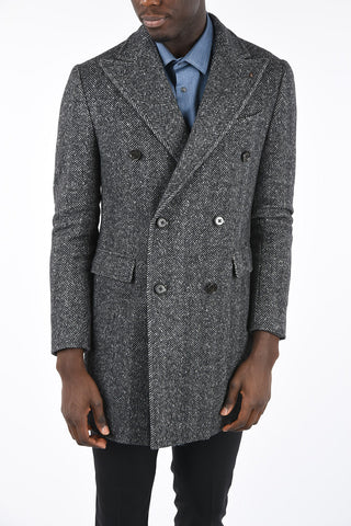 CC COLLECTION Cappotto overcheck herringbone doppiopetto