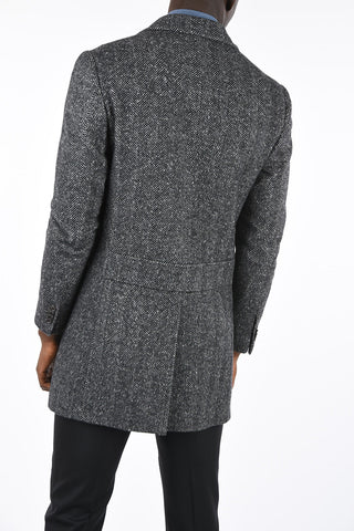 CC COLLECTION Cappotto overcheck herringbone doppiopetto