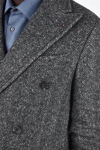 CC COLLECTION Cappotto overcheck herringbone doppiopetto