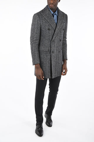 CC COLLECTION Cappotto overcheck herringbone doppiopetto