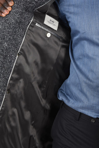 CC COLLECTION Cappotto overcheck herringbone doppiopetto