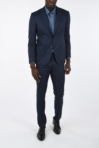 CC COLLECTION side vents pinstriped drop 7 r 2-button suit