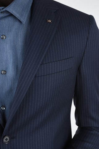 CC COLLECTION side vents pinstriped drop 7 r 2-button suit