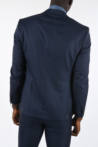 CC COLLECTION side vents pinstriped drop 7 r 2-button suit
