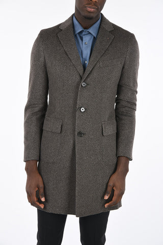 CC COLLECTION pure cashmere half-lined minichecked coat