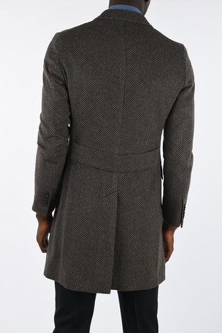 CC COLLECTION pure cashmere half-lined minichecked coat