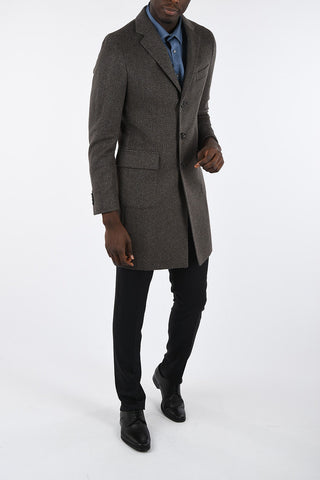 CC COLLECTION pure cashmere half-lined minichecked coat