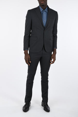 CC COLLECTION side vents hairline striped drop 7 r 2-button suit