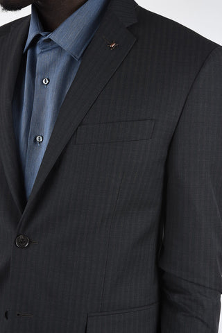 CC COLLECTION side vents hairline striped drop 7 r 2-button suit