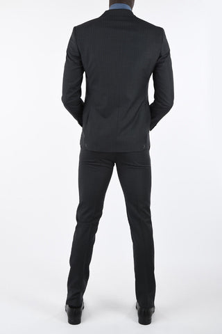 CC COLLECTION side vents hairline striped drop 7 r 2-button suit