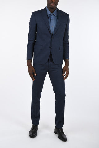 CC COLLECTION side vents district check drop 7 r 2-button suit