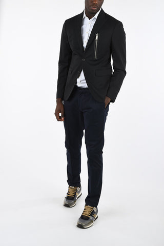 Virgin Wool Center Vent 2-Button Blazer