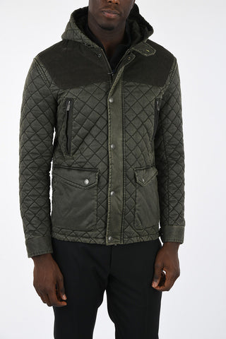 ARMANI JEANS hooded quilted jacket